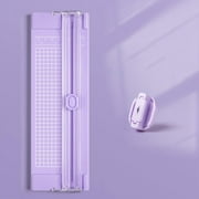 Paper Cutter Trimmer, A4 Straight Small Portable Paper Slide Paper Slicer with Safe-Guard for Craft Cardstock Label Card, Scrapbook Photo, Purple