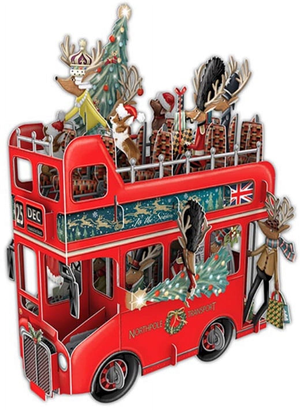 Paper D'Art : Santa's Bus : North Pole Transit 3D Pop Up Laser Cut Christmas Card