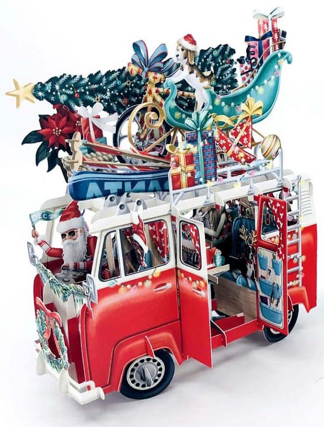 Paper D'Art : Santa's Camper 3D Pop Up Laser Cut Christmas Card