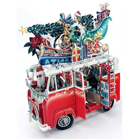Paper D'Art : Santa's Camper 3D Pop Up Laser Cut Christmas Card