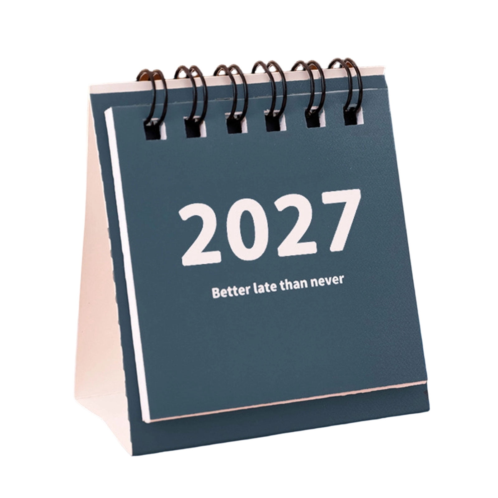 Paper Desk Calendar 2027, Compact Freestanding Table Planner with Twin ...