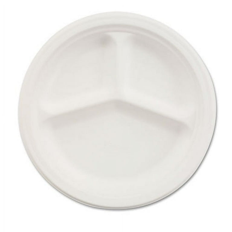 Paper Dinnerware, 3-Compartment Plate, 9.25 Paper Dinnerware, 3-Compartment Plate, 9.25