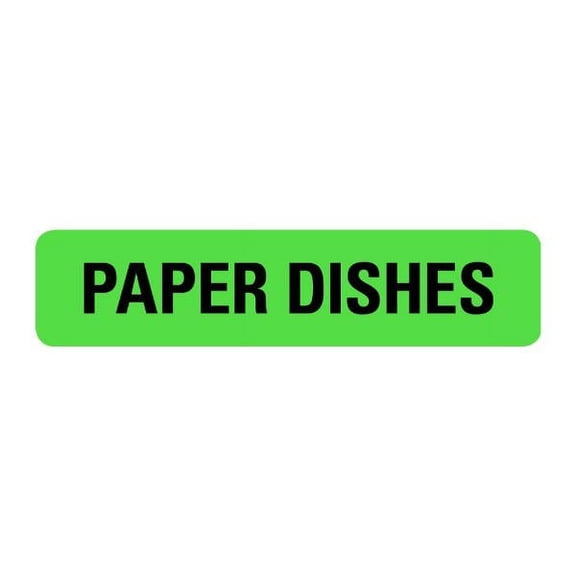 Paper Dishes Food Service Medical Labels