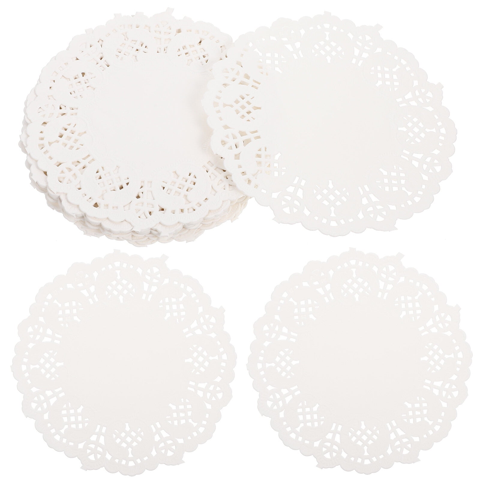 Paper Doilies, 100pcs Disposable Oilabsorbing White Lace Paper Doilies