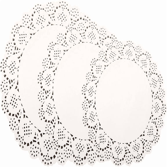 Paper Doilies  - 150 Pack White Round Lace Paper Doilies  Assorted Sizes 6.5"/8.5"/10.5", White for Wedding, Birthday, Cakes, Desserts, Tableware Food Decoration