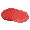 thumbnail image 1 of Uxcell 50Pcs Paper Doilies, Paper Lace Doilies Disposable Round Modern Decorative Placemats Bulk, Fit for Crafts Red 5.5 inch, 1 of 7