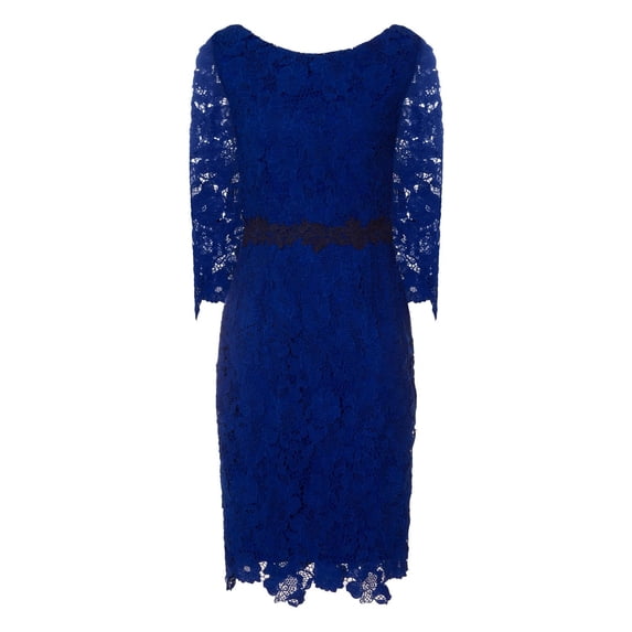 Paper Dolls Womens Blue Crochet Lace Bodycon Dress