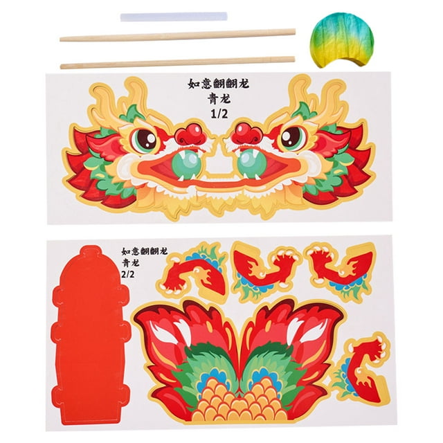 Paper Dragon Toy DIY Paper Dragon Material 3D Paper Chinese Dragon