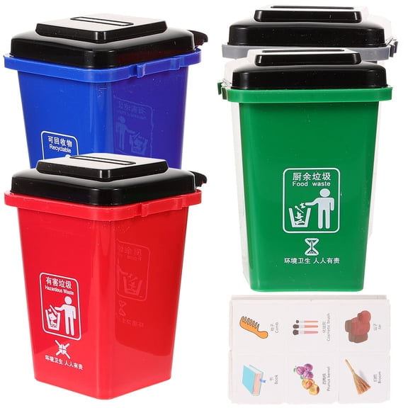 Paper Educational Toys for Kids Mini Trash Bin Sorting Can Teaching Aids Thick Section Child