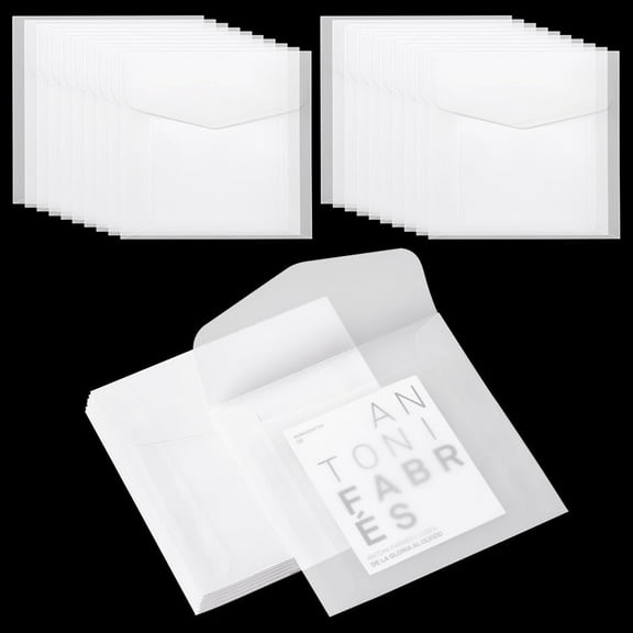 Paper Envelopes Card Holder Protective Envelope Square White 100x101x0.1mm for DIY