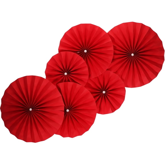 OULII 12-Pack Paper Fans 25x25cm Multipurpose Decorative Handheld Fans for Festivals and Parties