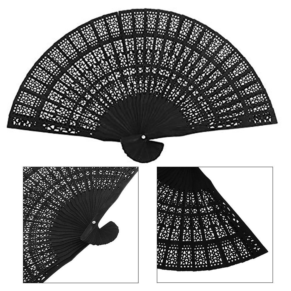 Paper Fan Set Vintage Bamboo Folding Hand Held Flower Fan Chinese Dance