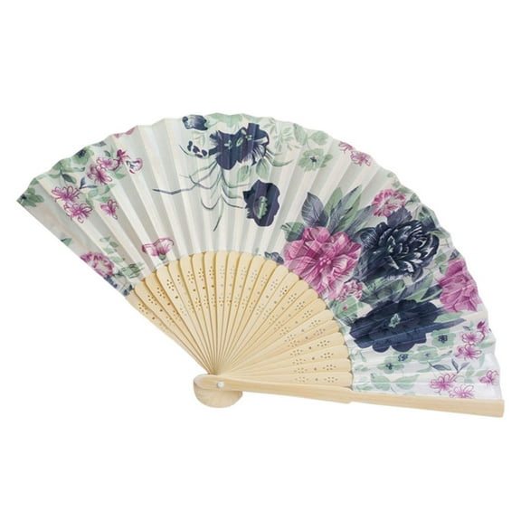 Paper Fans Set,Vintage Bamboo Folding Hand Held Flower Fan Chinese Dance Party Pocket Gifts