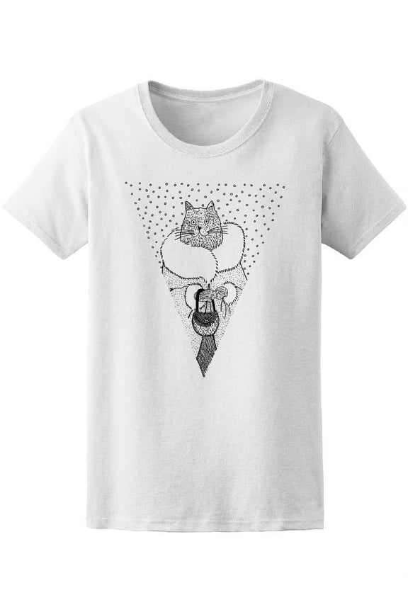 Paper Flag With Lady Cat Tee Women's -Image by Shutterstock