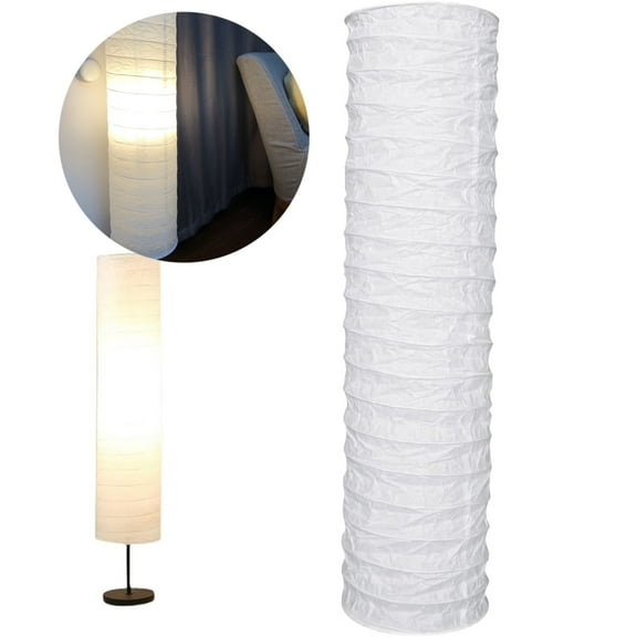 Paper Floor Lamp Shade with Foldable and Minimalist Design - Rice Paper Lamps for Living Room and Bedroom Décor, Classic Modern Style, Bulb Cage Guard Included