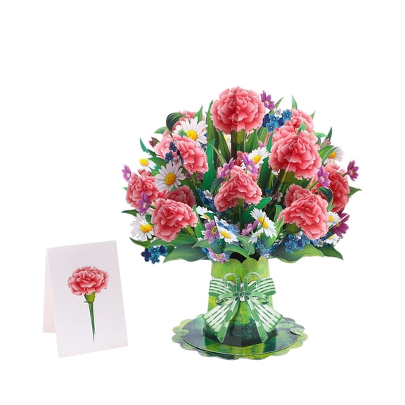 Paper Flower Bouquet Pop Up Card,Flower Bouquet 3D Pop Up Greeting Cards with Message Note,Gifts for Birthday,Wedding,Anniversary,Get Well,Thank You,Valentine’s Day,Mother’s Day