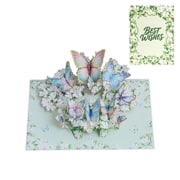 Paper Flower Pop Up Cards,3D Flower Birthday Cards Popup Tulips Bouquet Get Well Soon Cards with Envelope and Note Card for Mothers Day, Anniversary, Birthday, Home Decor