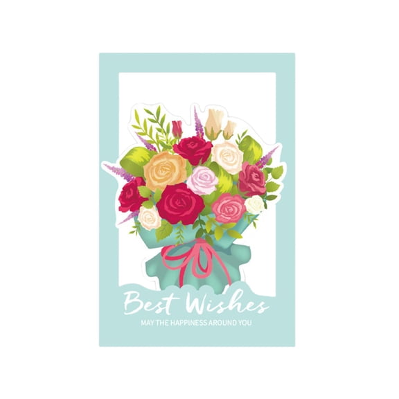 Paper Flower Pop Up Cards, Flower Bouquet Card Popup 3D Greeting Cards, Graduation, Anniversary, Birthday, Congratulations, Get Well, Home Decor, with Envelope