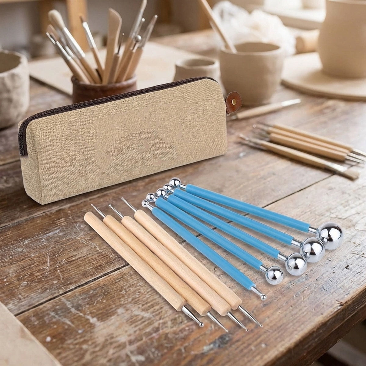 Paper Flower Tools - 8 Piece Polymer Clay Sculpting Pottery Tools for ...