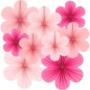 Paper Flowers Party Decorations 9 Pcs,Pastel Flower Hanging Flower Wall Backdrop for Classroom Decor, Spring Party Decorations Wedding Fiesta Birthday Party