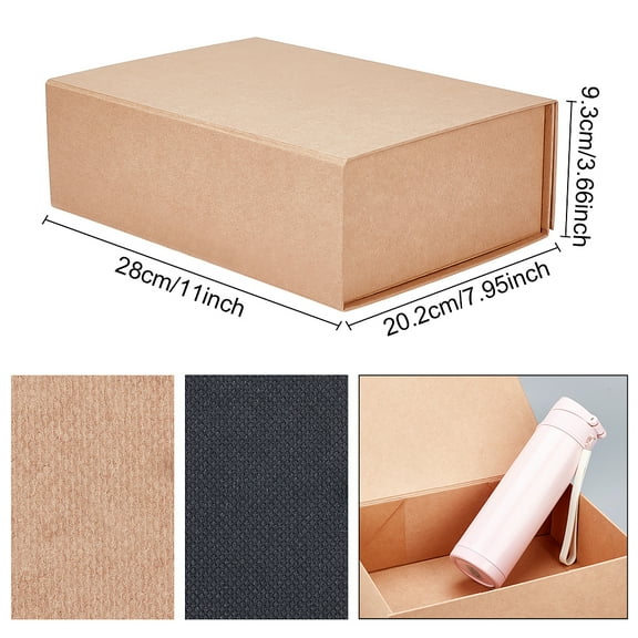 Paper Fold boxes Gift Wrapping boxes for Jewelry Candy Wedding Party Favors Rectangle Moccasin 8x11x3-5/8 inch(20.2x28x9.3cm) 1pc