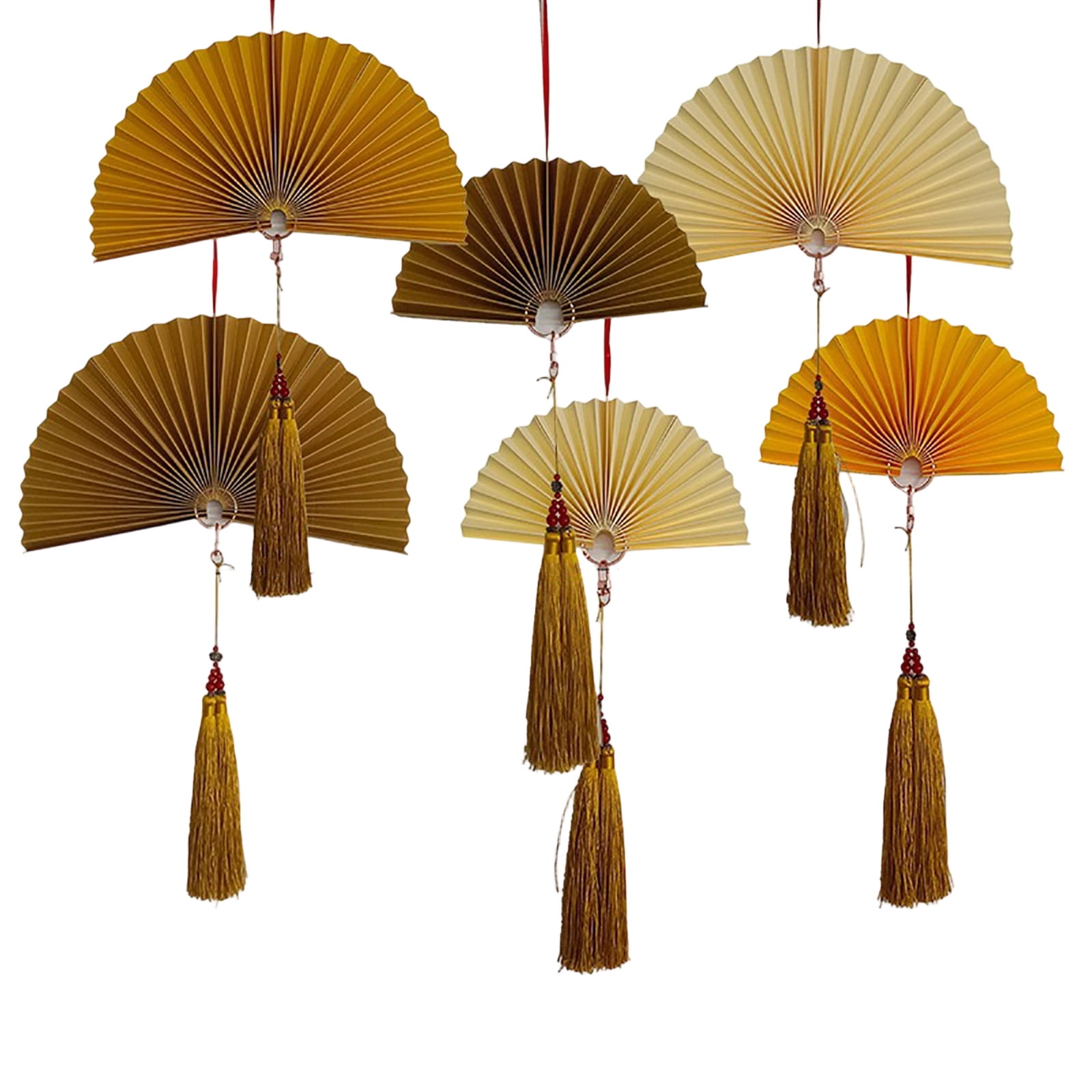 Paper Folding Fan Decorations Hanging Ornaments Foldable Festive Fan ...