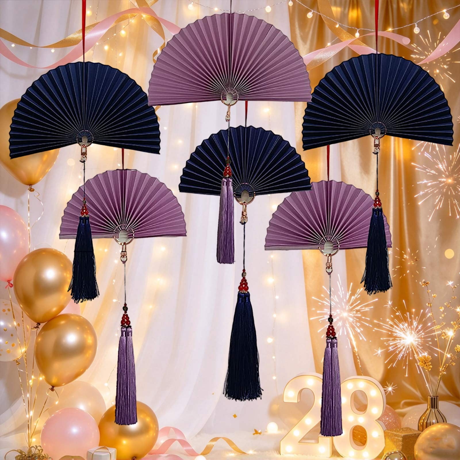 Decoration Paper Layout Paper Folding Fan Hanging Decorations Festive Ornaments, Sturdy Thick ...