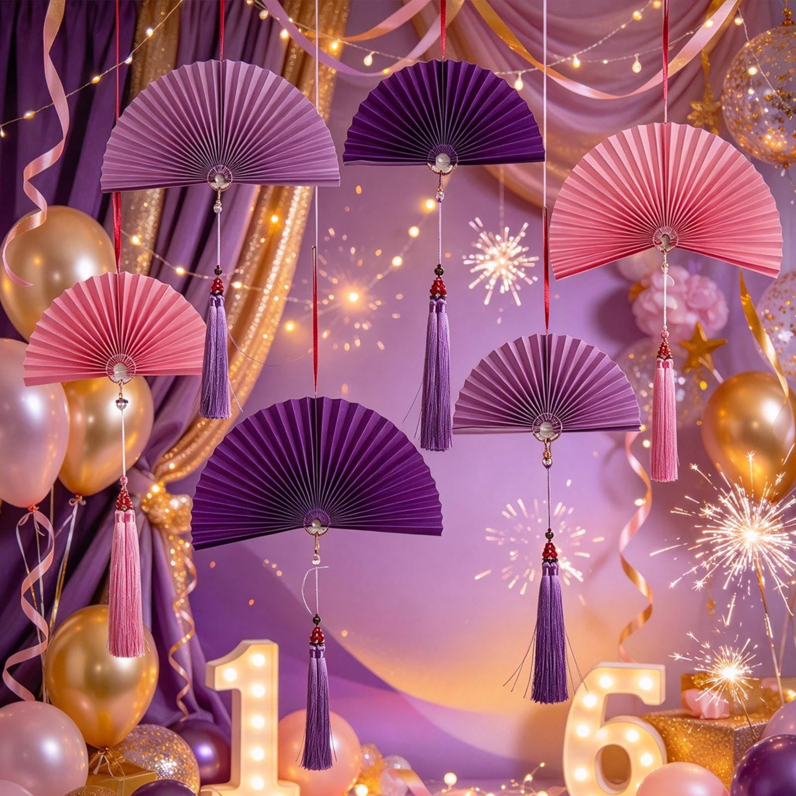 Decoration Paper Layout Paper Folding Fan Hanging Decorations Festive Ornaments, Sturdy Thick ...