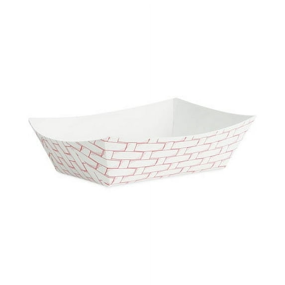 Paper Food Baskets, 0.5 Lb Capacity, Red/white, 1,000/carton | Bundle of 10 Cartons