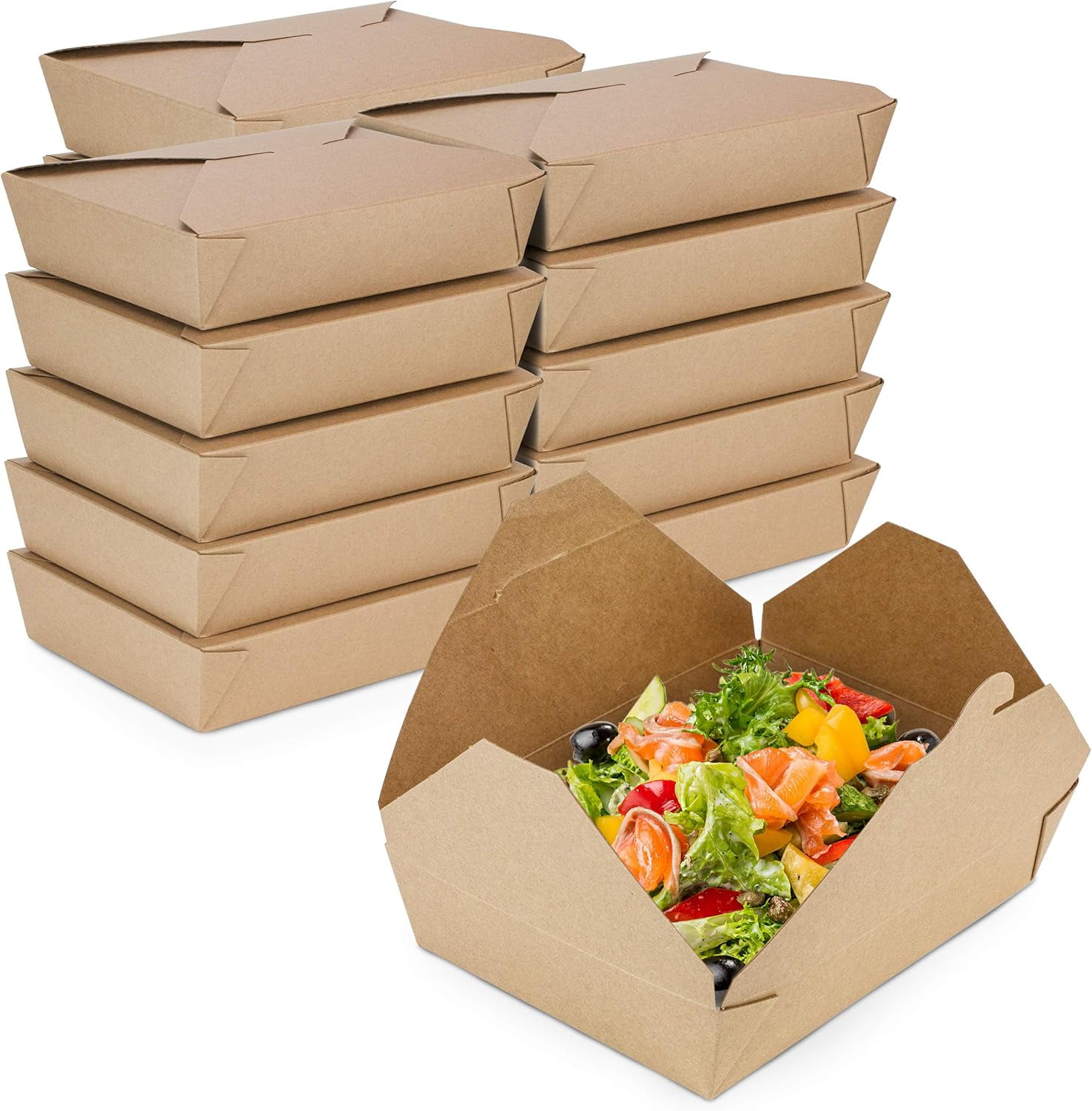 Paper Food Containers to Go Boxes for Food Take Out - Microwaveable ...
