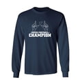 thumbnail image 1 of Paper Football Champion Sarcastic Novelty Gift Idea Adult Humor Funny Men's Long Sleeve Shirts, 1 of 3