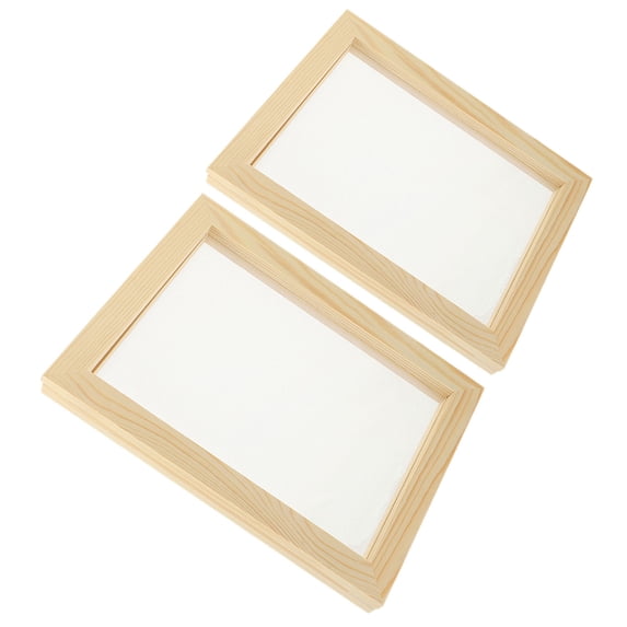 Paper Frame 2 Pcs Making for DIY Mesh Picture Manual Crafting Gadgets Supplies Wooden