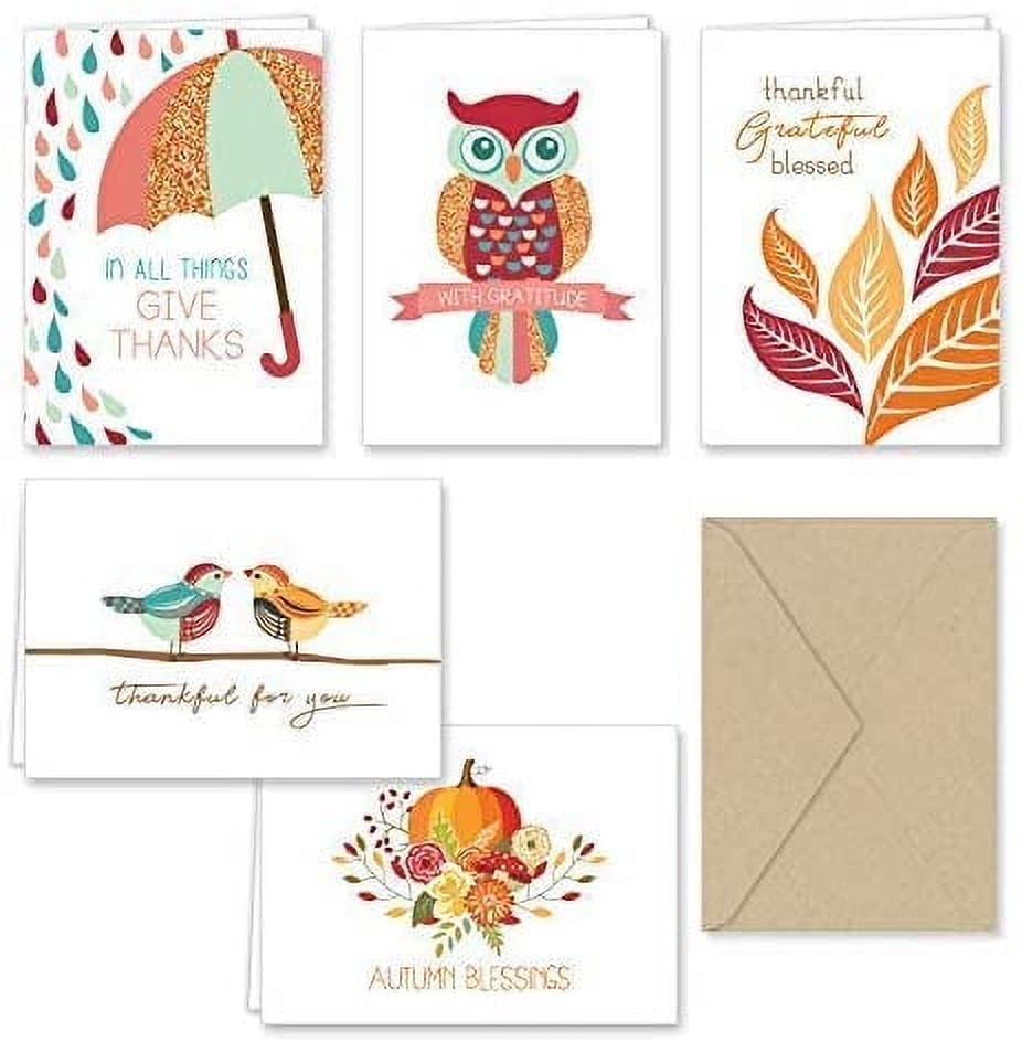 Paper Frenzy Autumn Blessings Thank You Note Cards and Envelopes - 25 ...