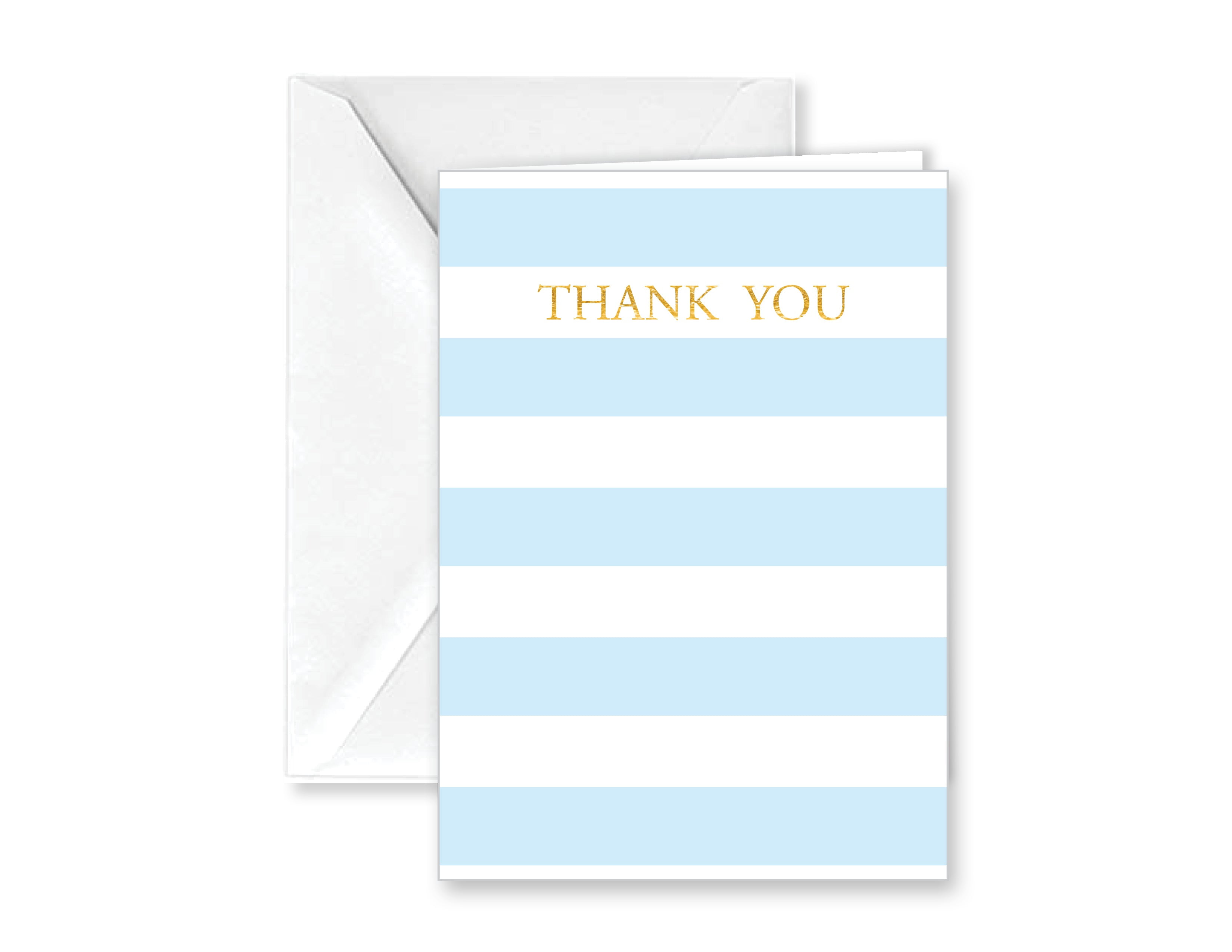 Paper Frenzy Baby Blue Stripe Thank You Note Cards and Envelopes - 25 ...