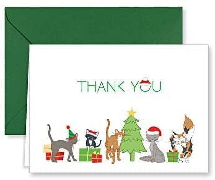 Paper Frenzy Christmas Kitty Cats Holiday Thank You Note Cards and ...