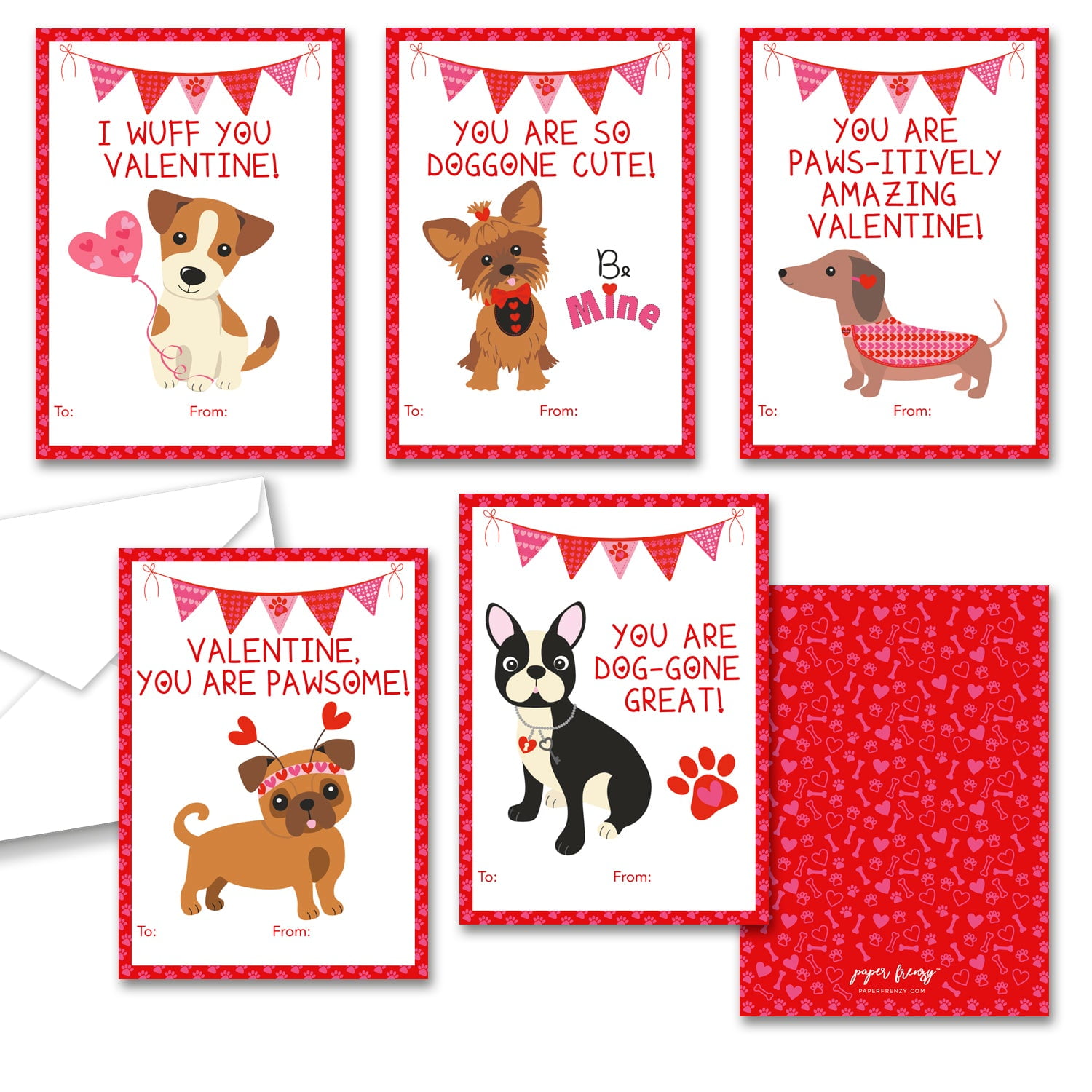 paper-frenzy-dog-themed-greeting-valentine-cards-with-envelopes-25-pack-walmart-com for Free Printable Dog Valentine Cards Paper Frenzy Dog Themed Greeting Valentine Cards with Envelopes - 25 Pack - Walmart.com for Free Printable Dog Valentine Cards
