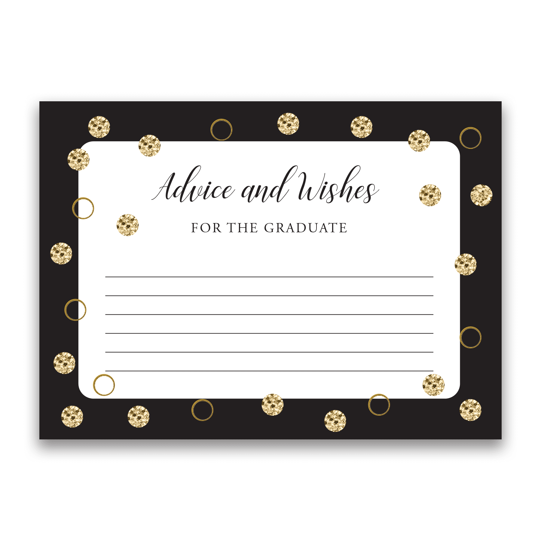 Paper Frenzy Graduation Cards With Black Border - Pack Of 25 Advice For The Grad Notes (3.5x4.875 Inches)