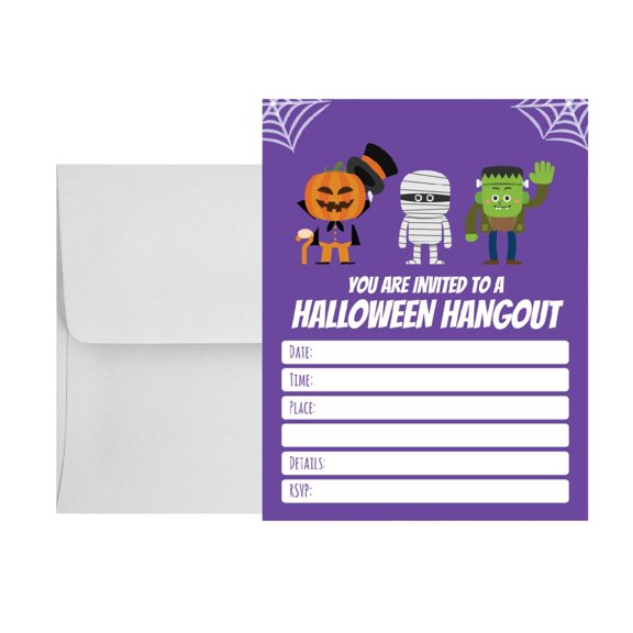 Paper Frenzy Halloween Hangout Party Write In Invitations and Envelopes - 25 pack