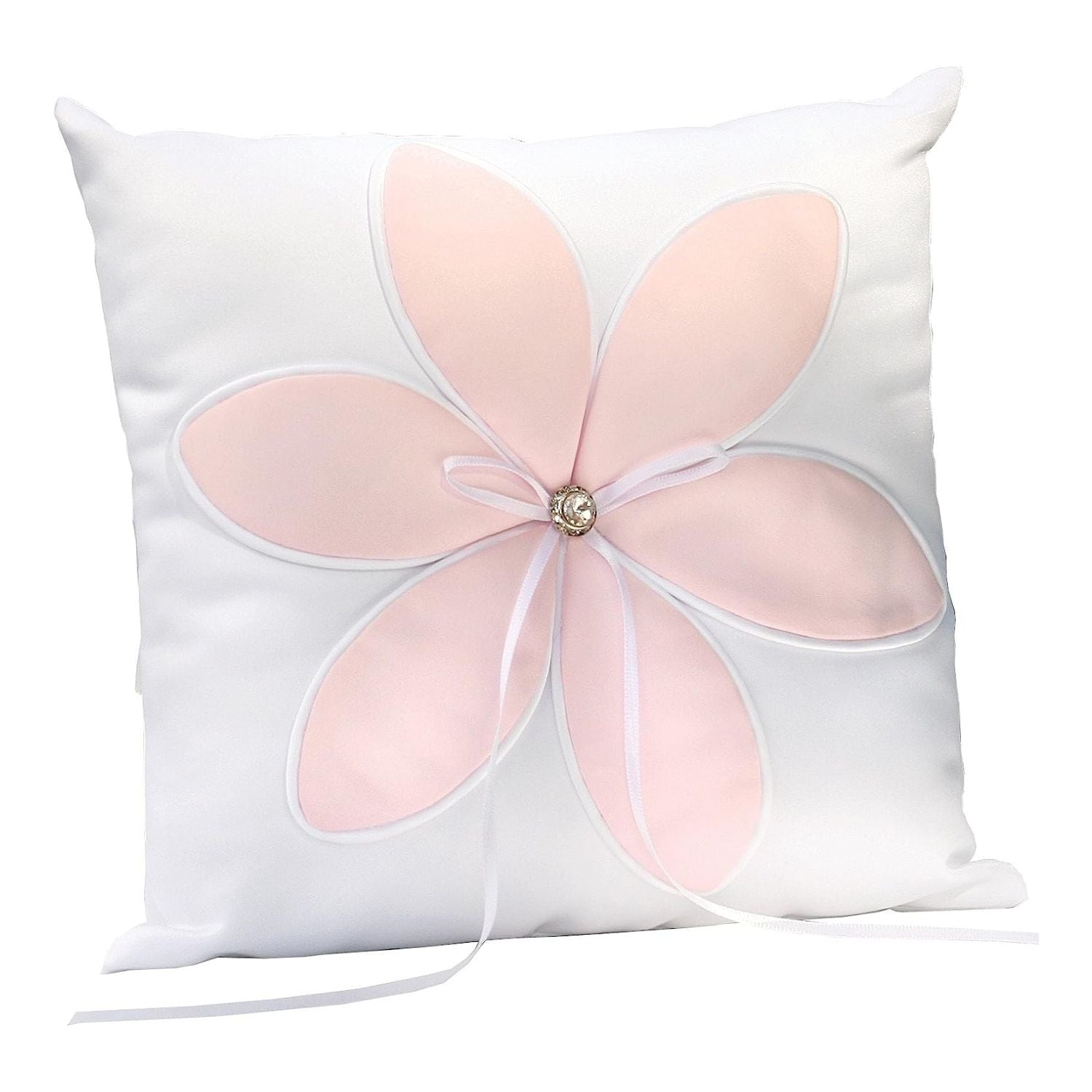 Pink Blossom Satin Square Wedding Ring Bearer Pillow