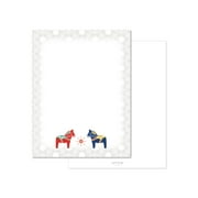 Paper Frenzy Swedish Nordic Star Dala Horse Christmas Holiday Letterhead Paper Pack of 75