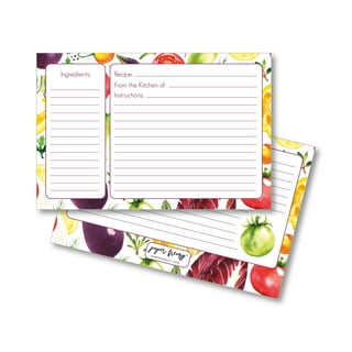 Cute Lemon Recipe Cards 100 Pack 4 X 6 Index -  in 2023
