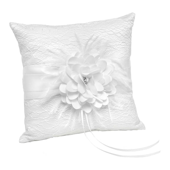 Paper Frenzy White Layers of Lace Wedding Ring Bearer Pillow