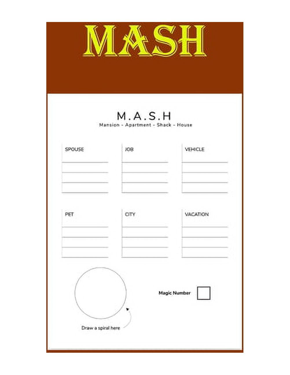 paper games: mash : m.a.s.h. is a fun 'fortune telling' game for