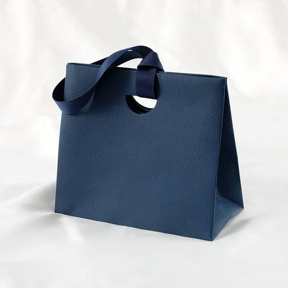 Paper Gift Bags with Handles - Reusable Handbag Style for Party Favors, Wedding Gifts, Shopping, and Everyday Use, Durable and Eco-Friendly, Dark Blue Color