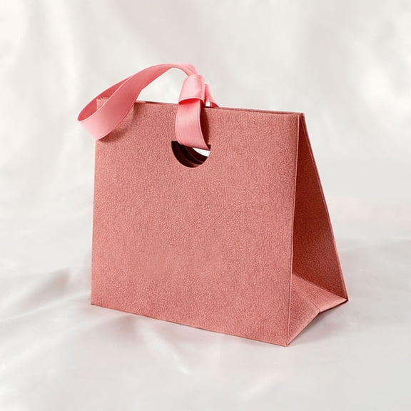 Paper Gift Bags with Handles - Reusable Handbag Style for Party Favors, Wedding Gifts, Shopping, and Everyday Use, Durable and Eco-Friendly, Pink Color