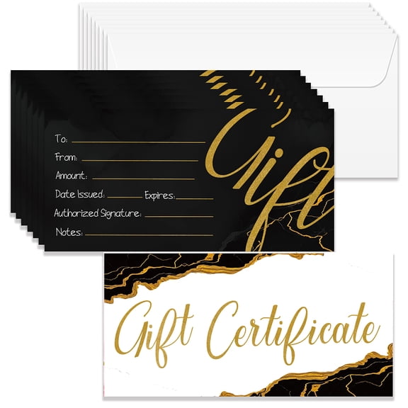 Paper Gift Card Invitation Cards for Birthday Wedding Party Rectangle Marbling 170x85mm 40pcs/set DIY