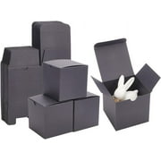 Paper Gift Packaging Boxes Foldable Storage Boxes for Gift Square Black 8x8x8cm