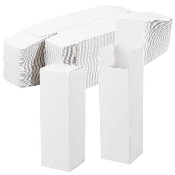 Paper Gift Storage Boxes Packaging Carton Boxes for Essential Oil Bottle Rectangle White 4.8x4.8x14.7cm for making