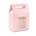 thumbnail image 1 of Paper Gift Storage Boxes with Visible Window Packaging Carton Boxes Hot Pink 13.5x7.9x19.5cm, 1 of 4