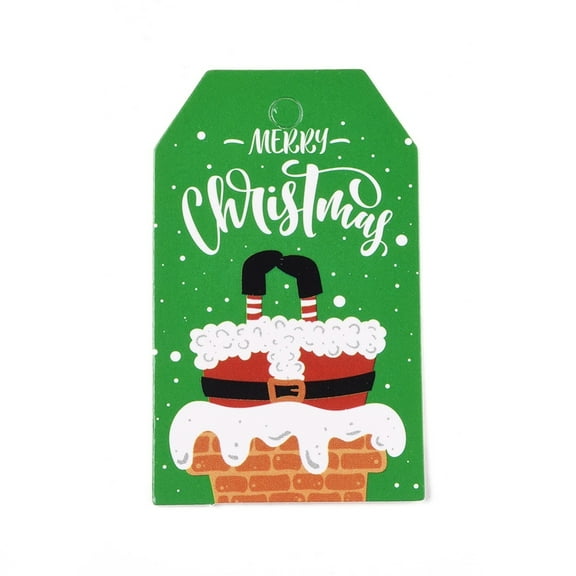 Paper Gift Tags Hange Tags For Arts and Crafts For Christmas with Father Christmas Pattern Colorful 50x30x0.3mm Hole: 5mm